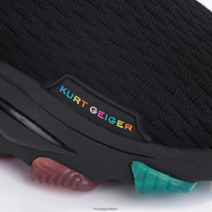 esso Kurt Geiger donne Calzino in maglia London Lettie combinazione nera 8024FF167 | calzature