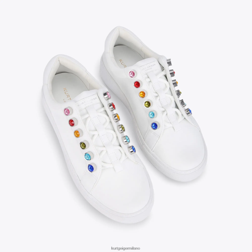 esso Kurt Geiger donne londra liviah grosso arcobaleno pettine bianco 8024FF184 | calzature