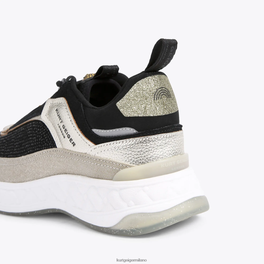 esso Kurt Geiger donne scarpa da ginnastica londra kensington nero grigio 8024FF296 | calzature