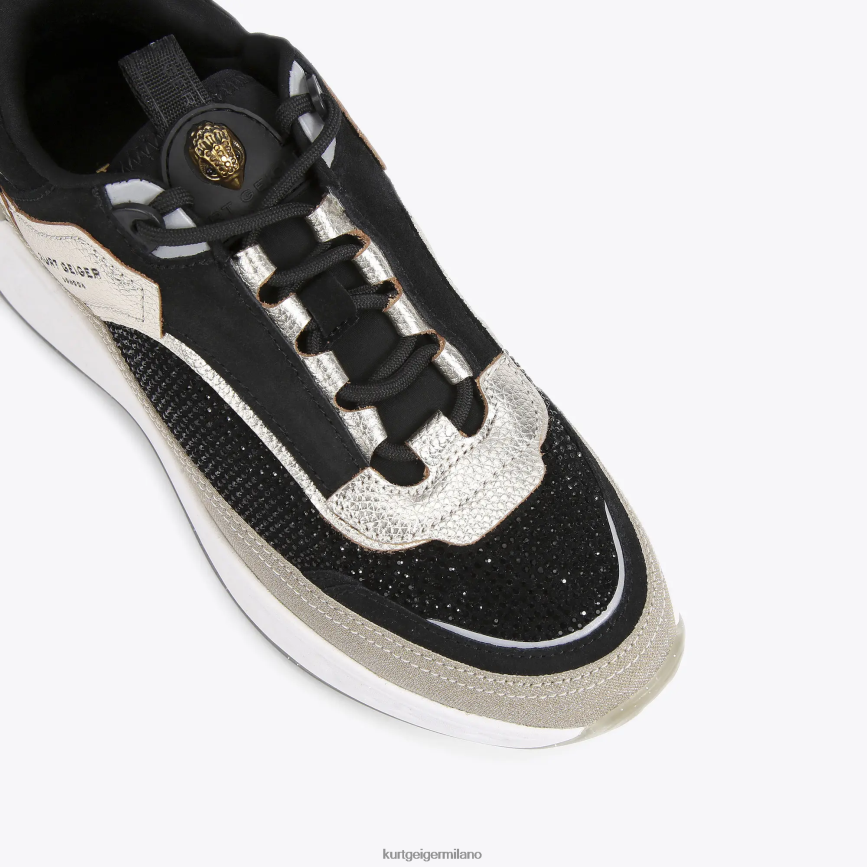 esso Kurt Geiger donne scarpa da ginnastica londra kensington nero grigio 8024FF296 | calzature