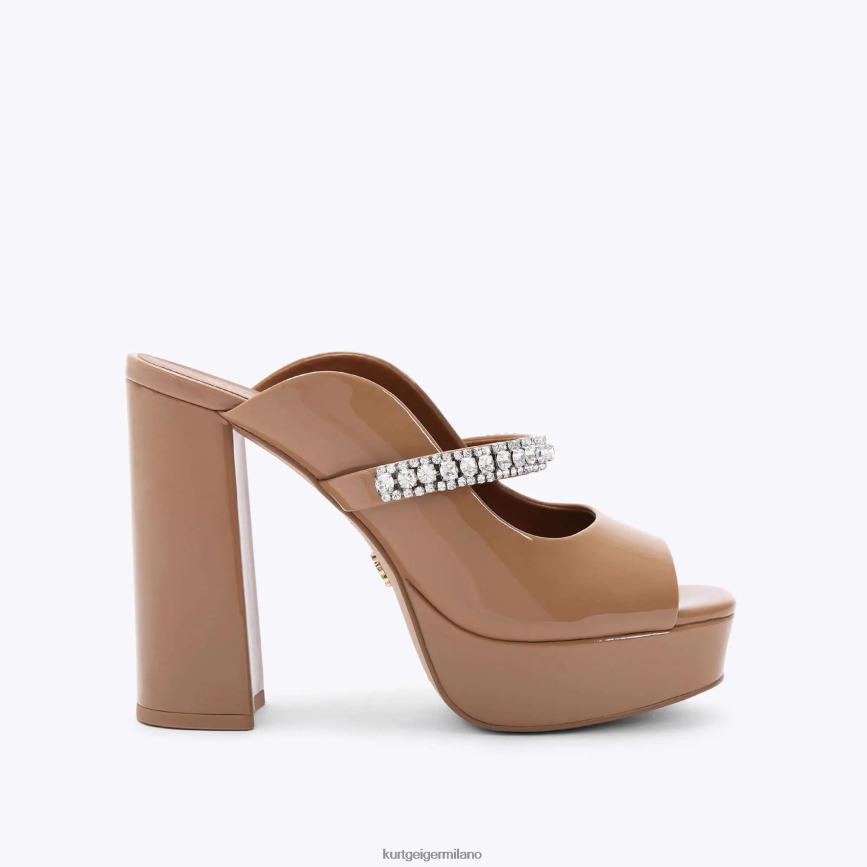 esso Kurt Geiger donne London Duke peep toe con plateau cammello 8024FF341 | calzature