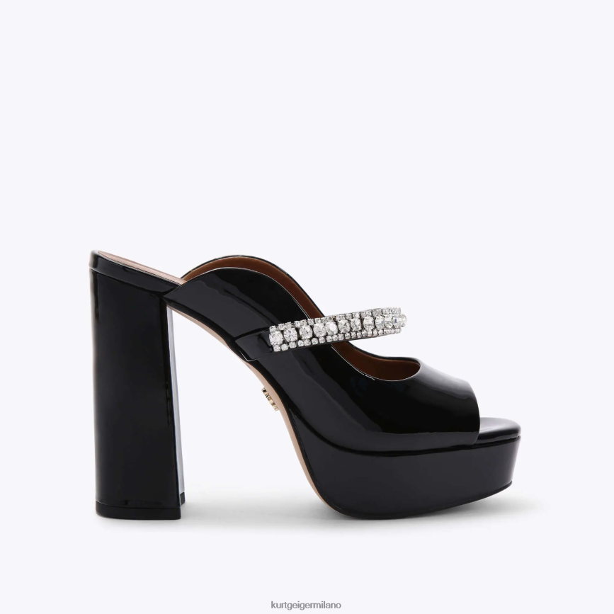 esso Kurt Geiger donne London Duke peep toe con plateau nero 8024FF340 | calzature
