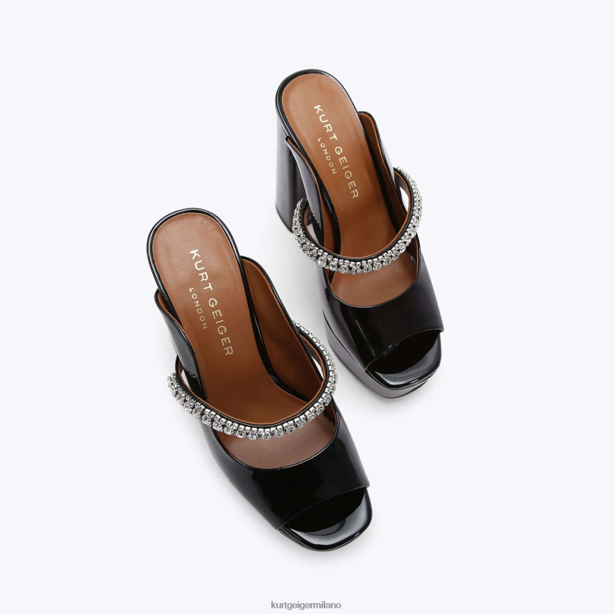 esso Kurt Geiger donne London Duke peep toe con plateau nero 8024FF340 | calzature