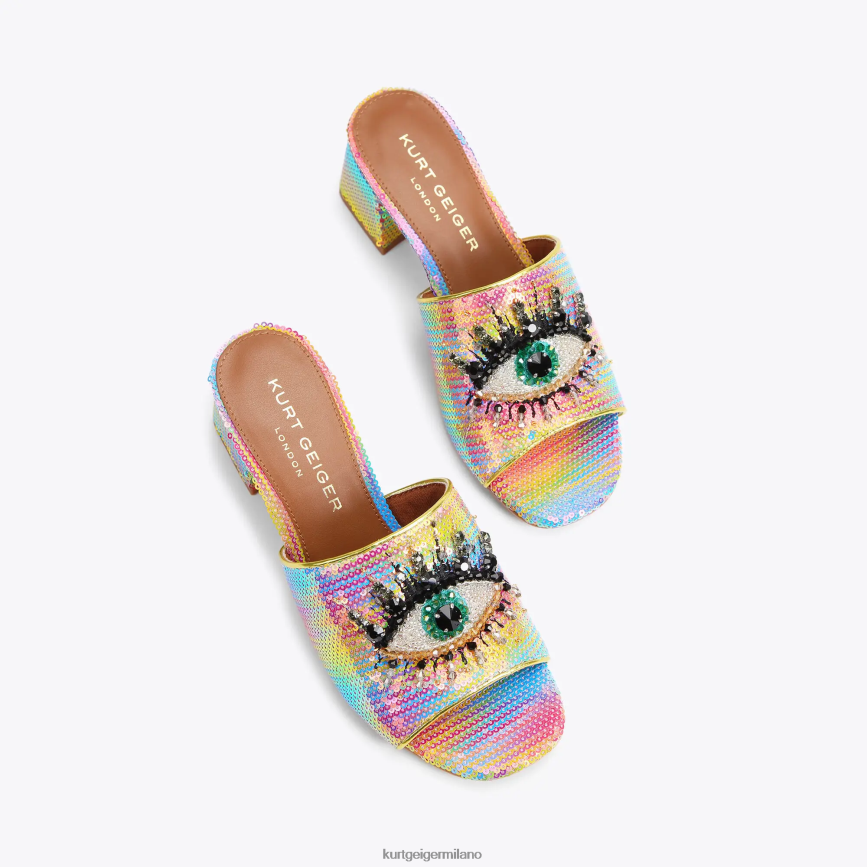 esso Kurt Geiger donne London olive block eye multi/altro 8024FF293 | calzature