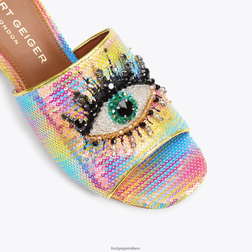 esso Kurt Geiger donne London olive block eye multi/altro 8024FF293 | calzature