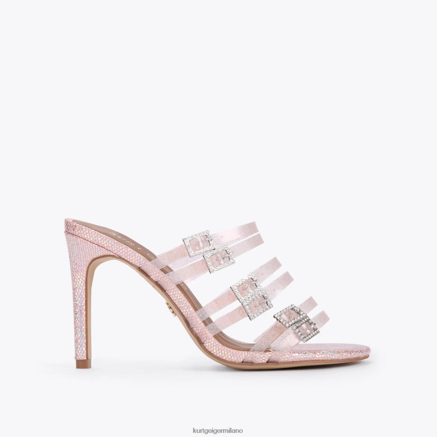 esso Kurt Geiger donne Mule in vinile Pierra di Londra rosa pallido 8024FF380 | calzature