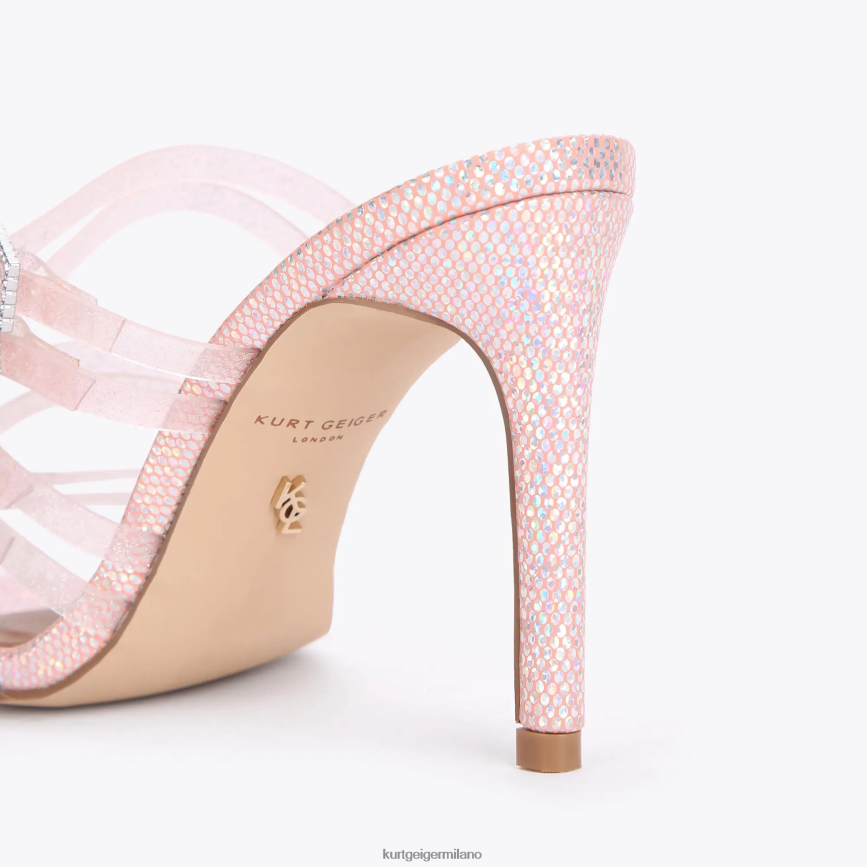 esso Kurt Geiger donne Mule in vinile Pierra di Londra rosa pallido 8024FF380 | calzature