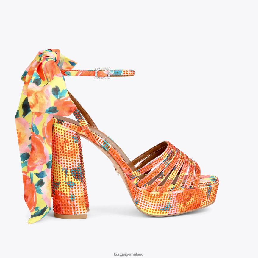 esso Kurt Geiger donne Piattaforma con cravatta alla caviglia di London Pierra arancia 8024FF288 | calzature