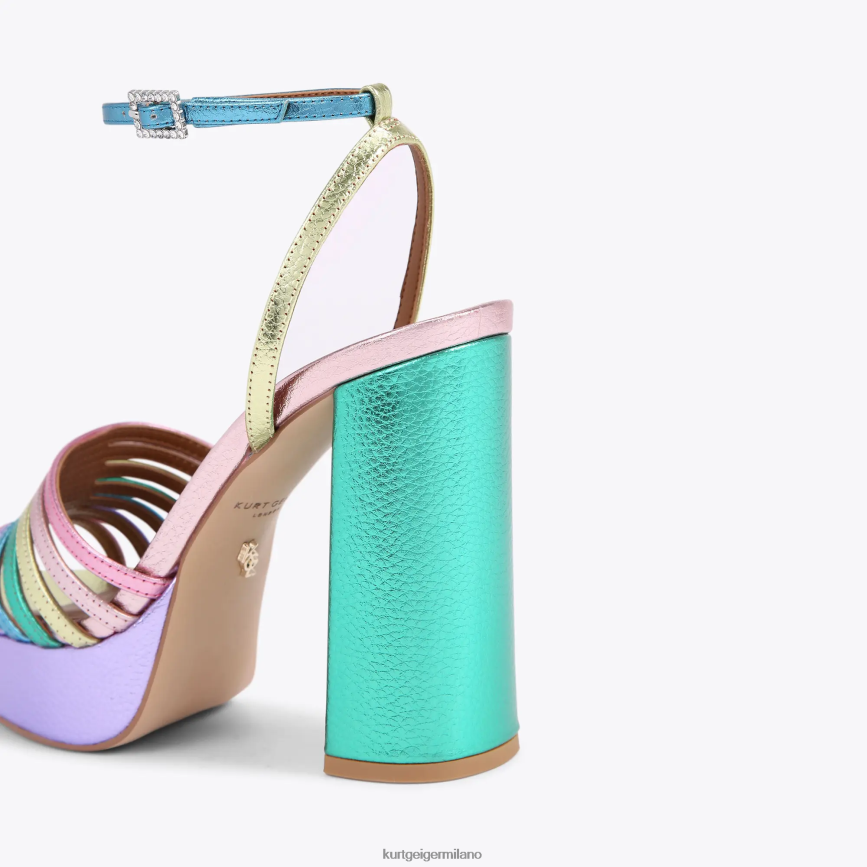 esso Kurt Geiger donne Sandalo con plateau Pierra London combinazione di metalli 8024FF176 | calzature
