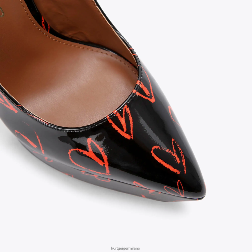 esso Kurt Geiger donne Tribunale della piattaforma di Shoreditch a Londra nero rosso 8024FF408 | calzature