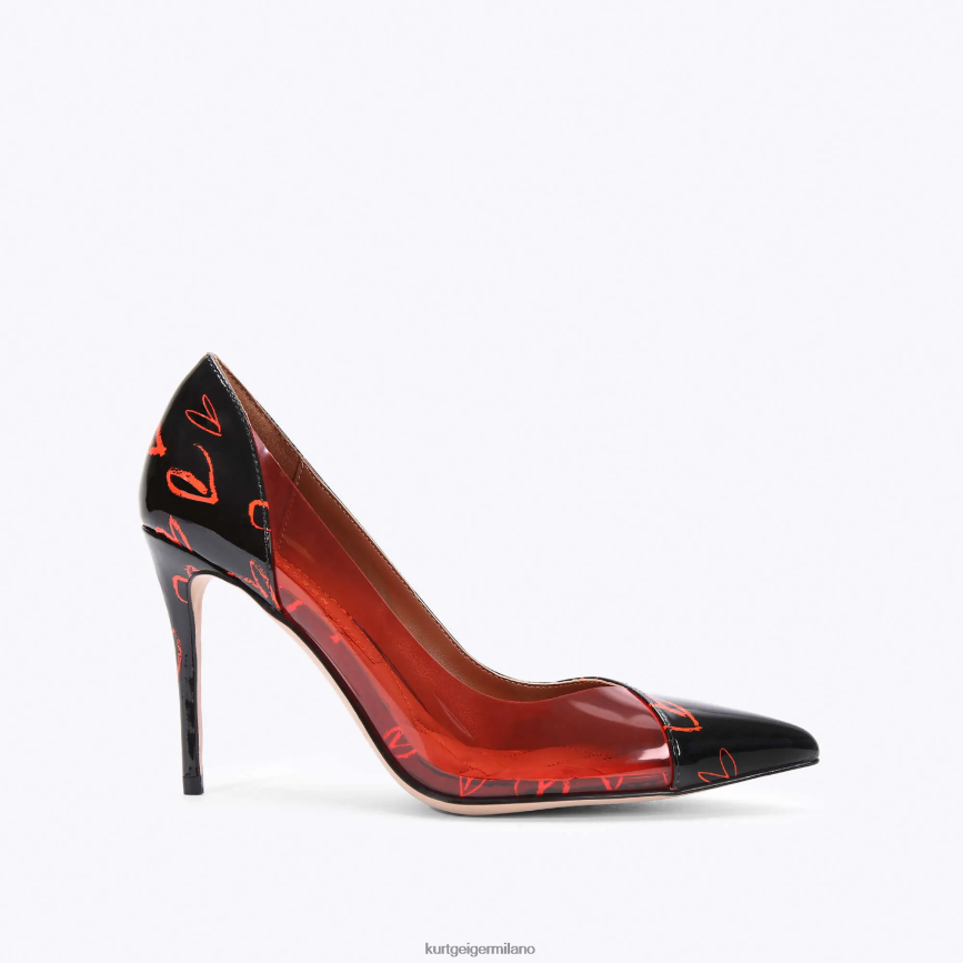 esso Kurt Geiger donne Vinile Londra Belgravia nero rosso 8024FF664 | calzature