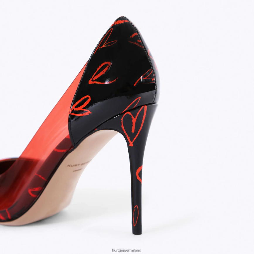 esso Kurt Geiger donne Vinile Londra Belgravia nero rosso 8024FF664 | calzature
