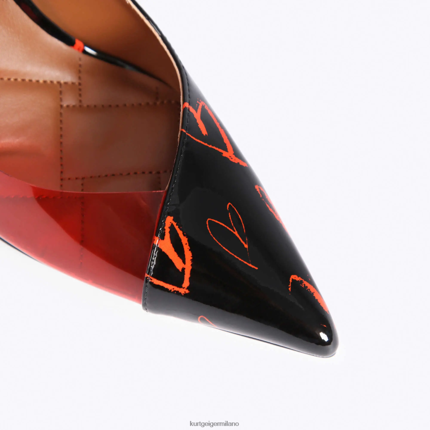 esso Kurt Geiger donne Vinile Londra Belgravia nero rosso 8024FF664 | calzature