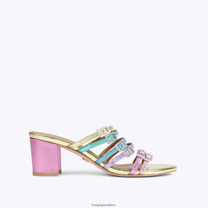 esso Kurt Geiger donne londra pierra block mulo combinazione di metalli 8024FF192 | calzature