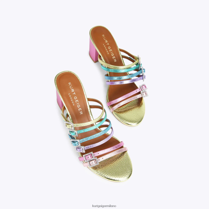 esso Kurt Geiger donne londra pierra block mulo combinazione di metalli 8024FF192 | calzature