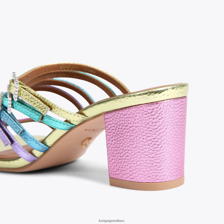esso Kurt Geiger donne londra pierra block mulo combinazione di metalli 8024FF192 | calzature