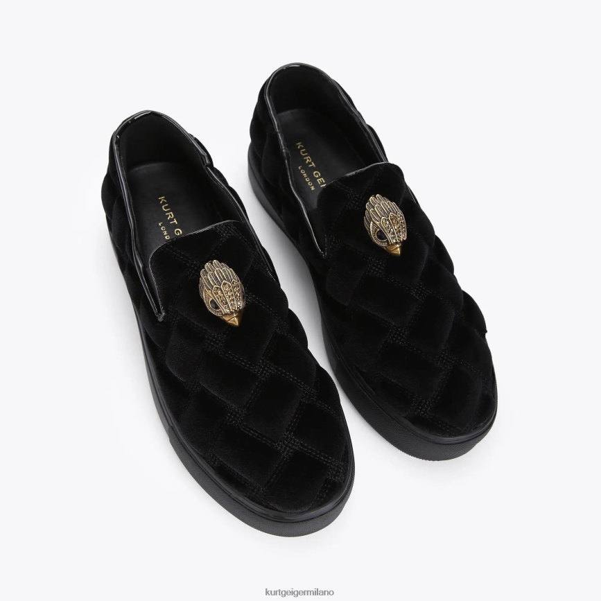 esso Kurt Geiger uomini Slip on trapuntato London Laney nero 8024FF608 | calzature