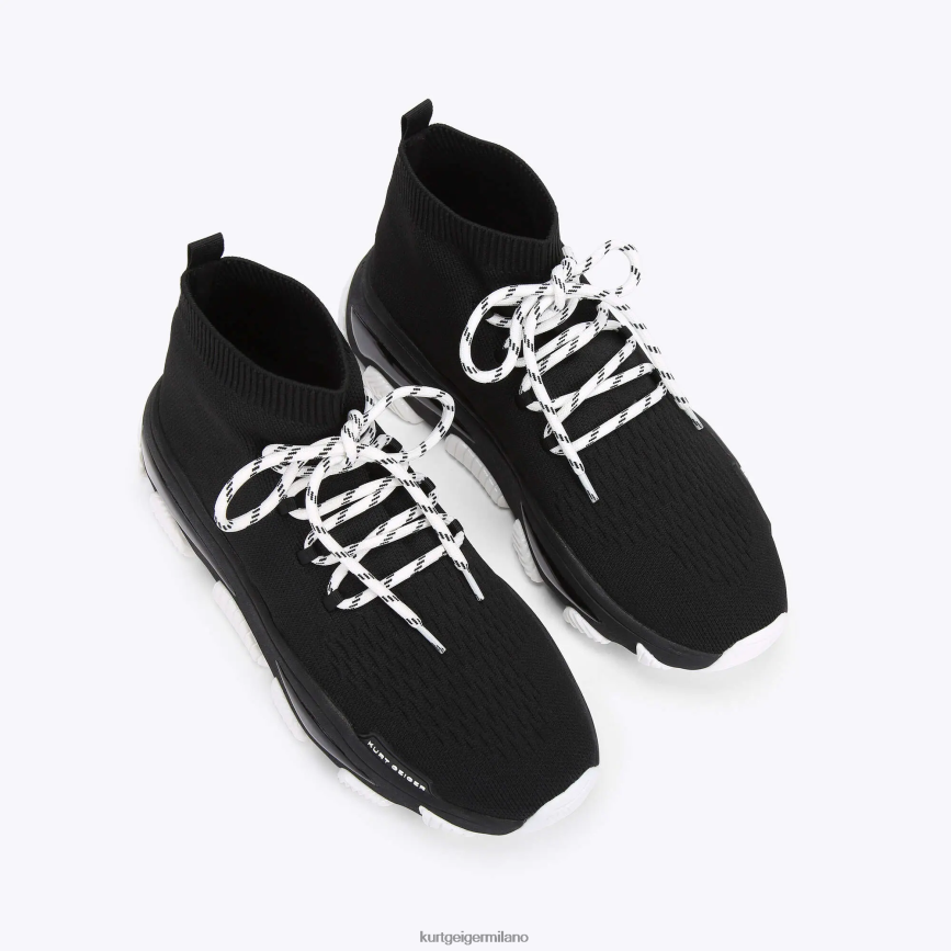 esso Kurt Geiger uomini pizzo lavorato a maglia London Lettie nero bianco 8024FF610 | calzature