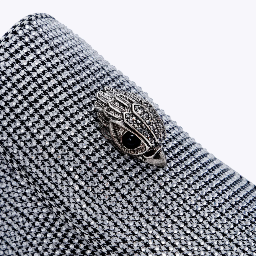 esso Kurt Geiger uomini Londra Hugh Eagle a spina di pesce argento 8024FF629 | calzature