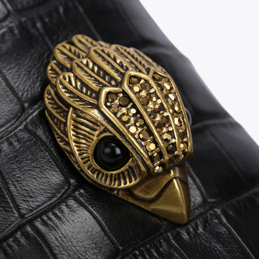 esso Kurt Geiger uomini Londra Hugh Eagle coccodrillo nero 8024FF627 | calzature