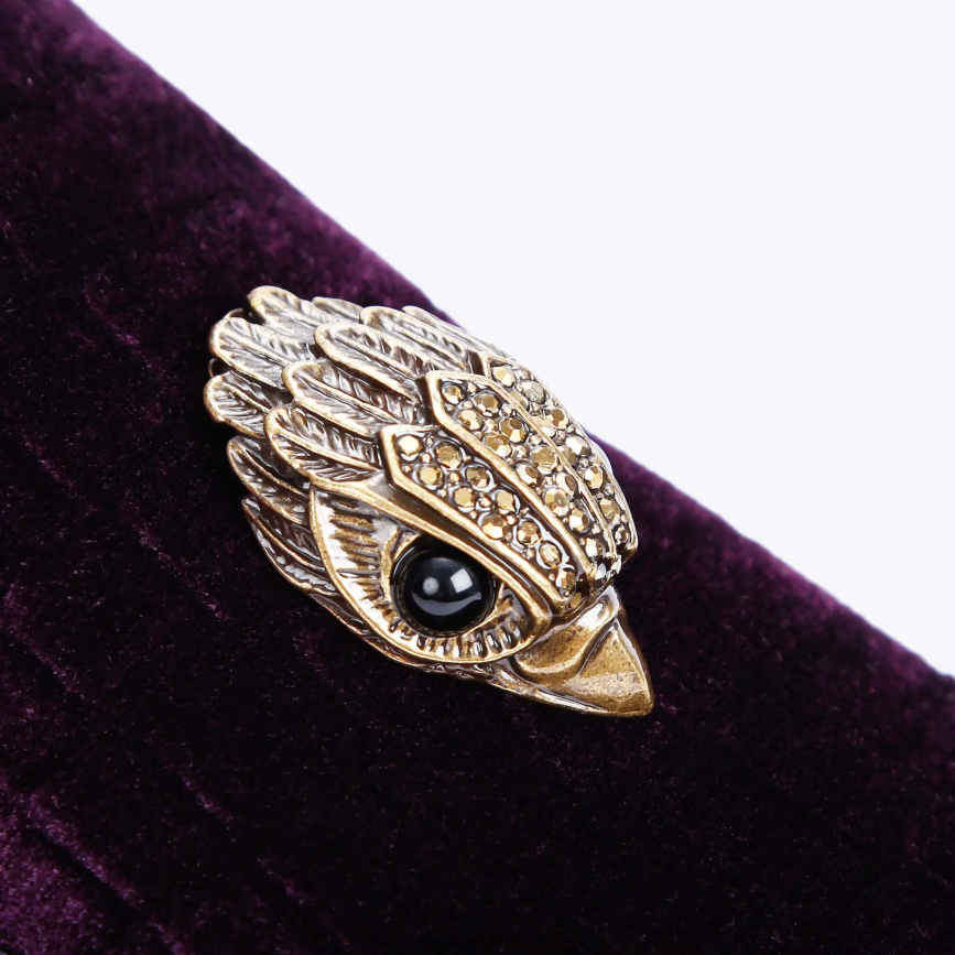 esso Kurt Geiger uomini Londra Hugh Eagle velluto viola 8024FF630 | calzature