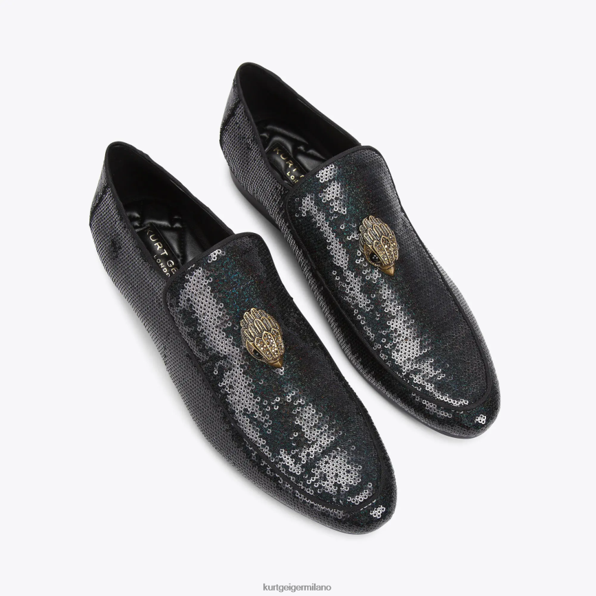 esso Kurt Geiger uomini paillettes di Londra Hugh Aquila nero verde 8024FF633 | calzature