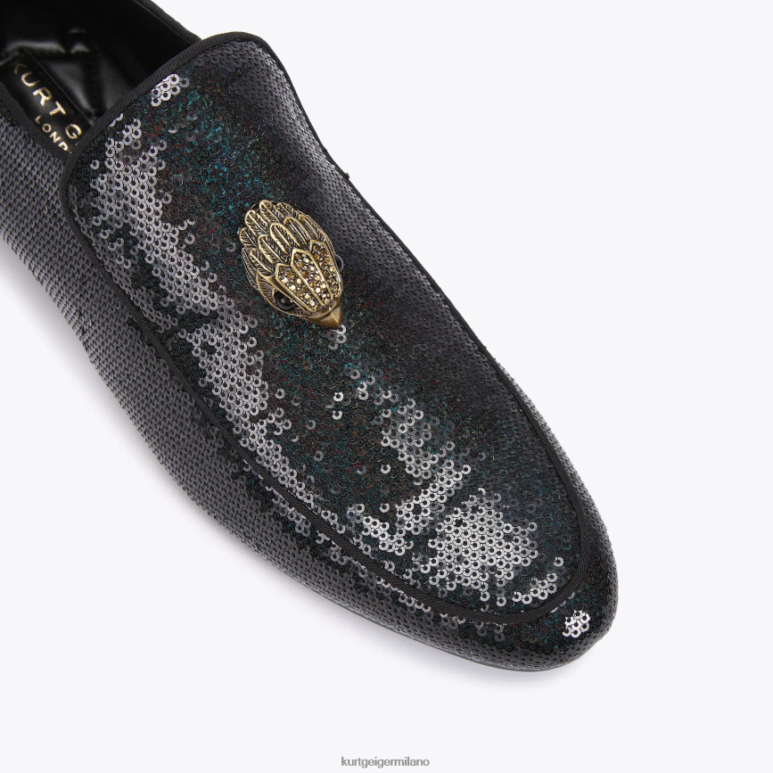 esso Kurt Geiger uomini paillettes di Londra Hugh Aquila nero verde 8024FF633 | calzature